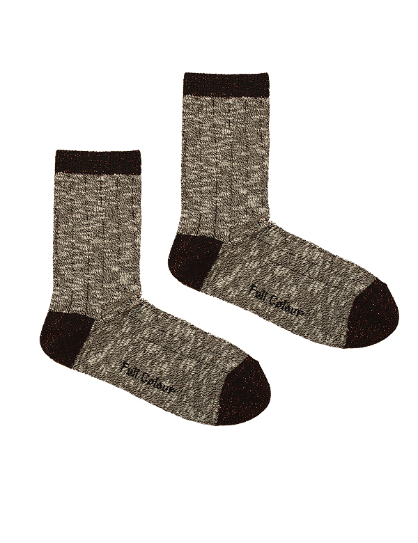 CALZINO CALDO LUREX MARRONE