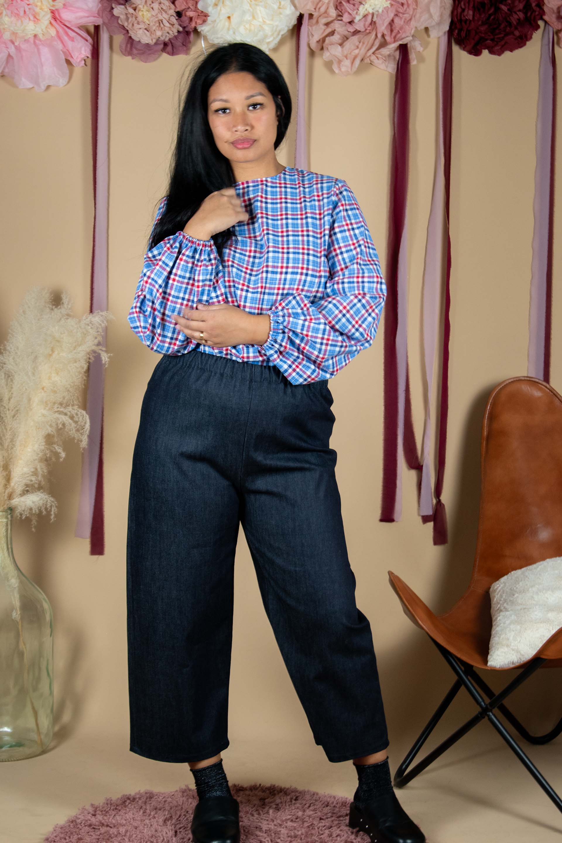 PANTA CULOTTE IN DENIM DI COTONE