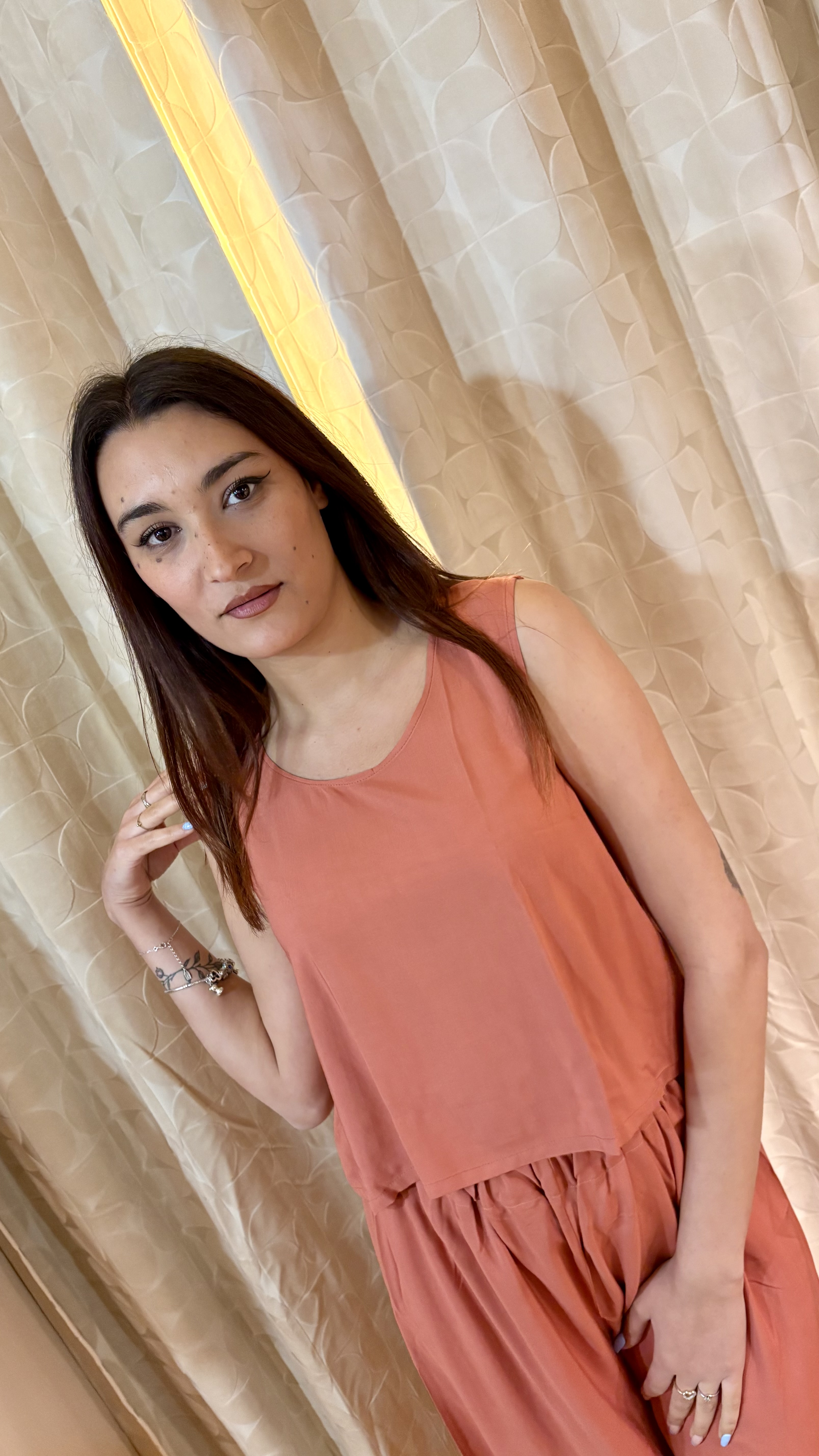 crop top in bamboo terracotta