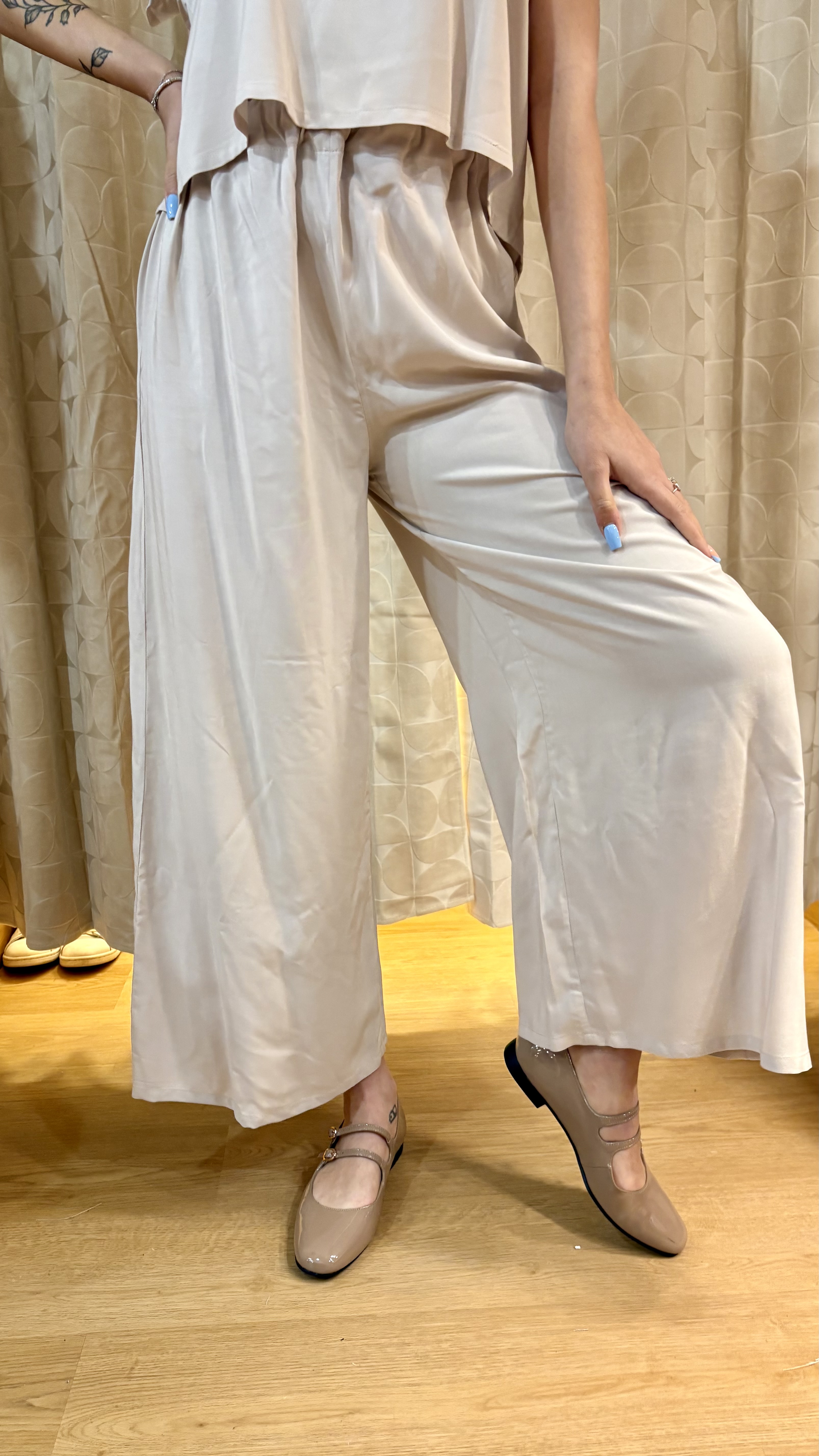 pantalone in bamboo mandorla