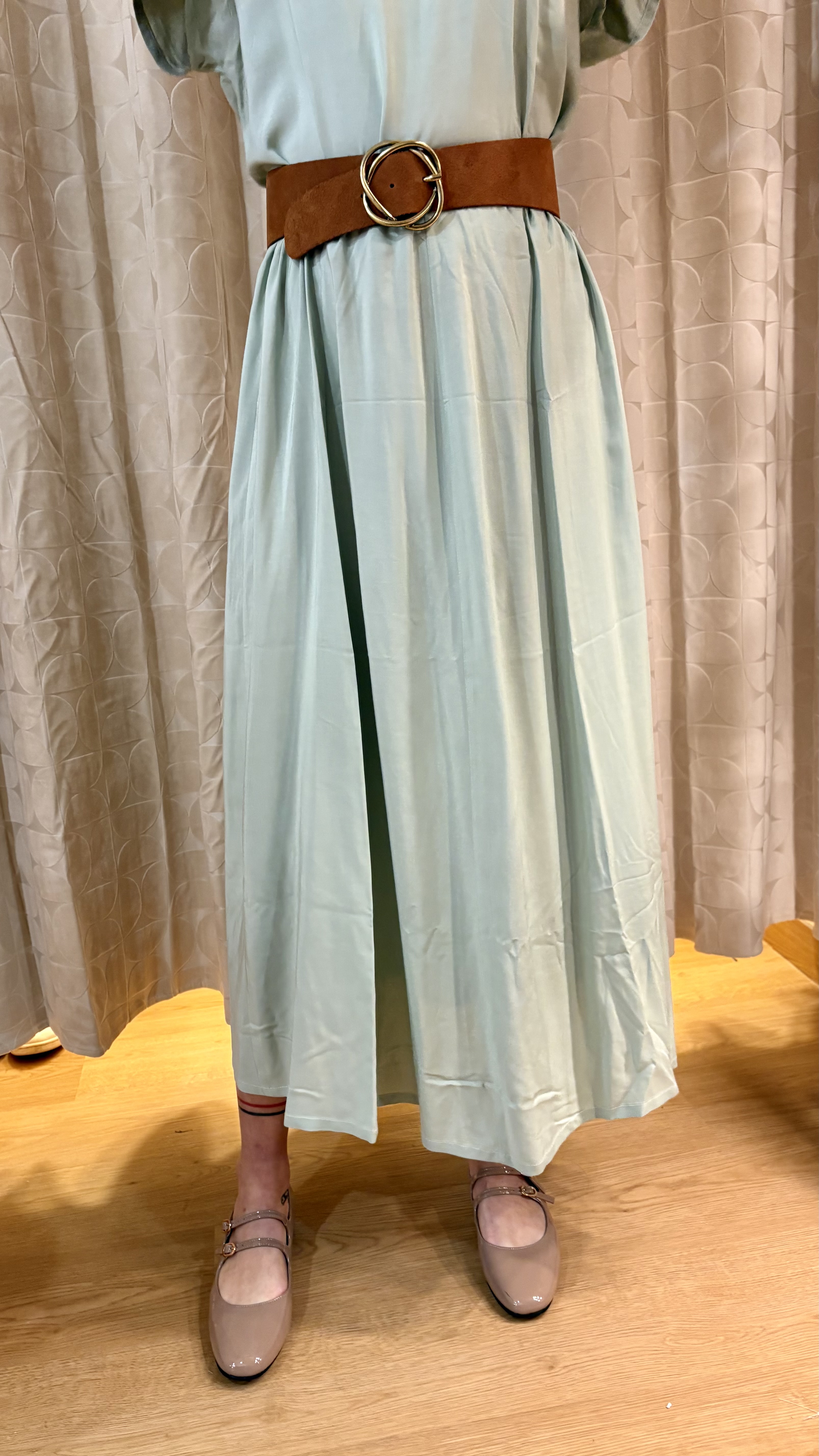 gonna fiore in bamboo verde menta - immagine 2