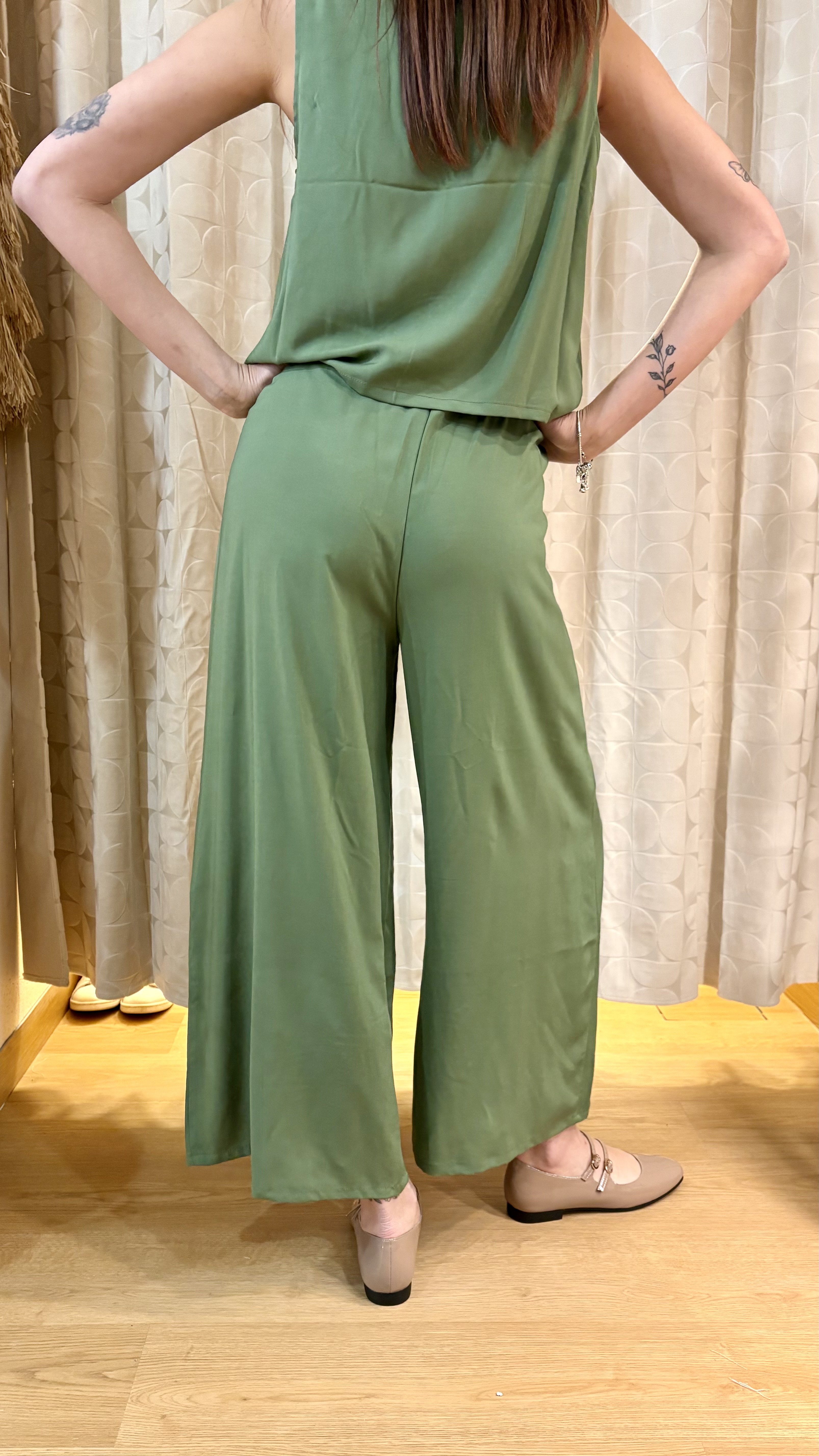 pantalone in bamboo verdone - immagine 3