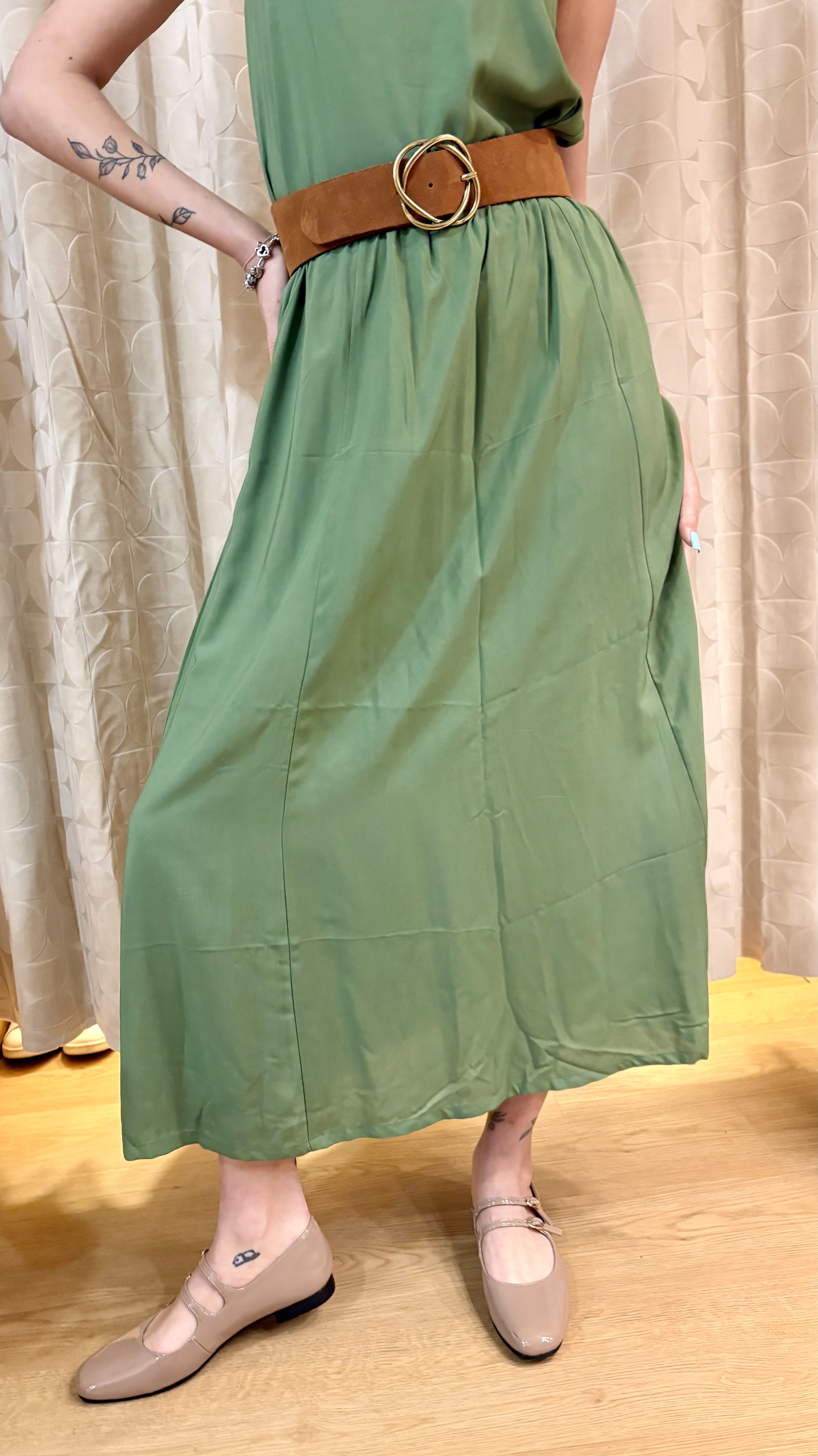 gonna fiore in bamboo verdone - immagine 2