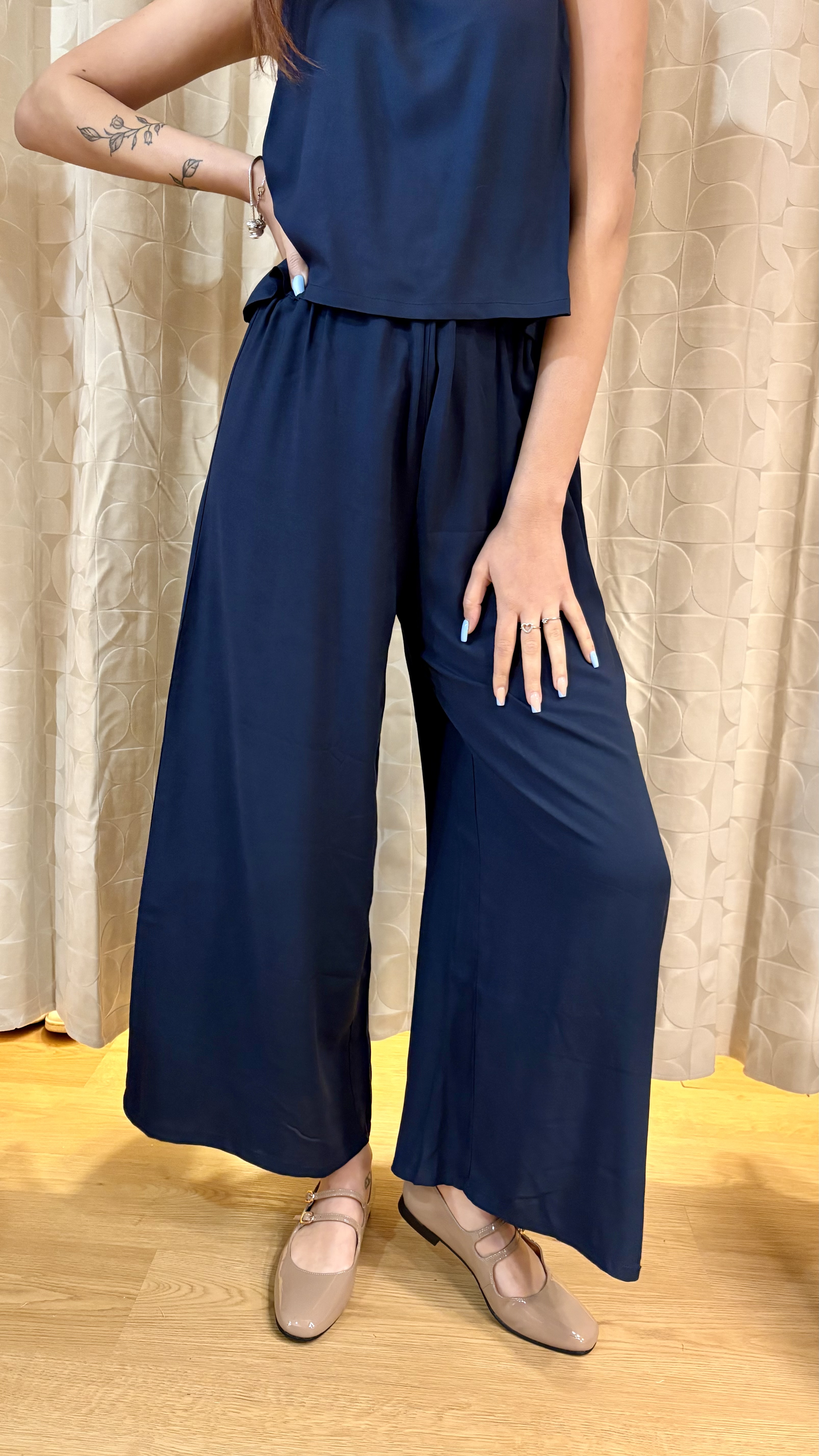 pantalone in bamboo blu notte - immagine 6