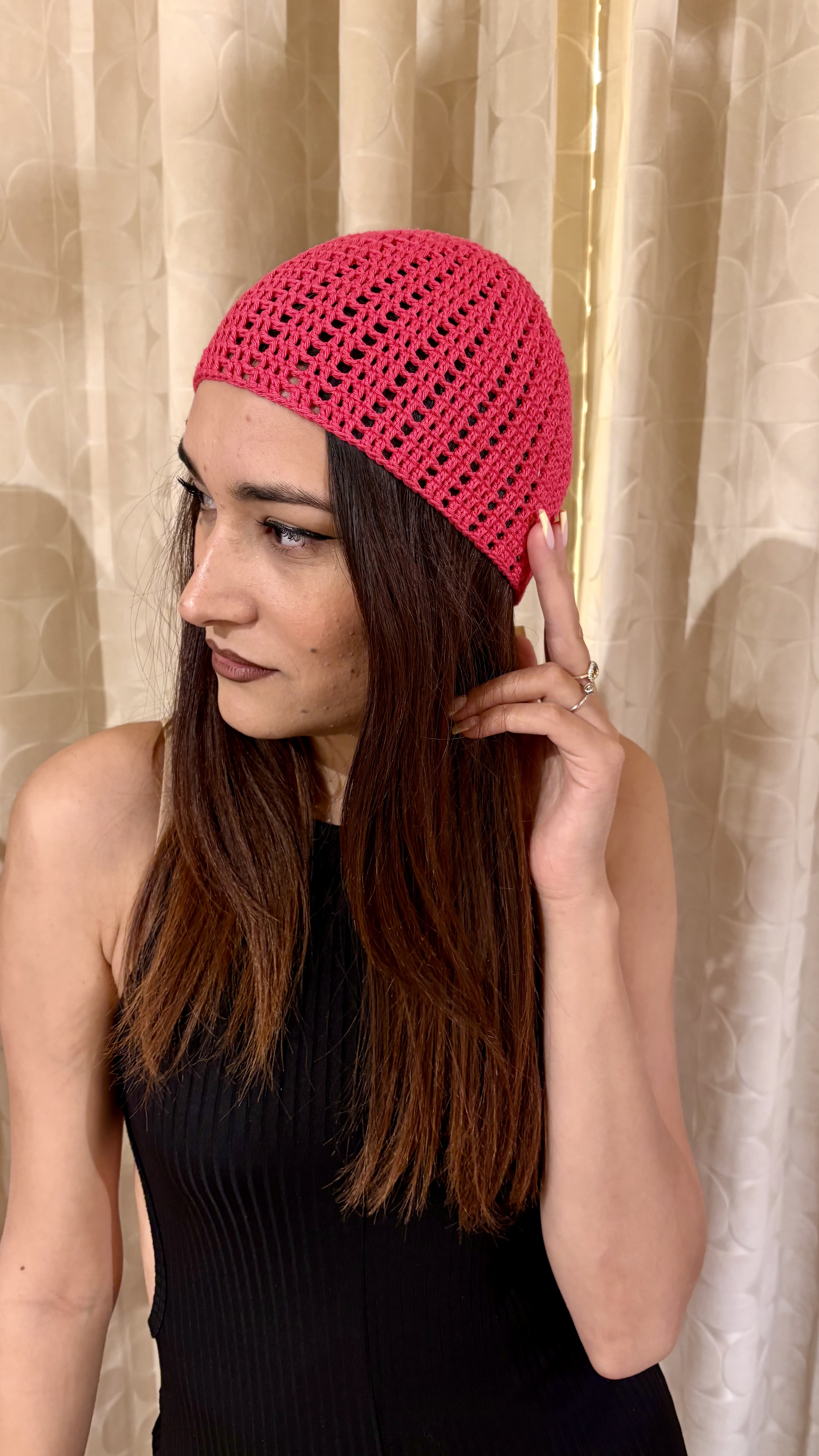 cuffietta all'uncinetto fragola - immagine 2