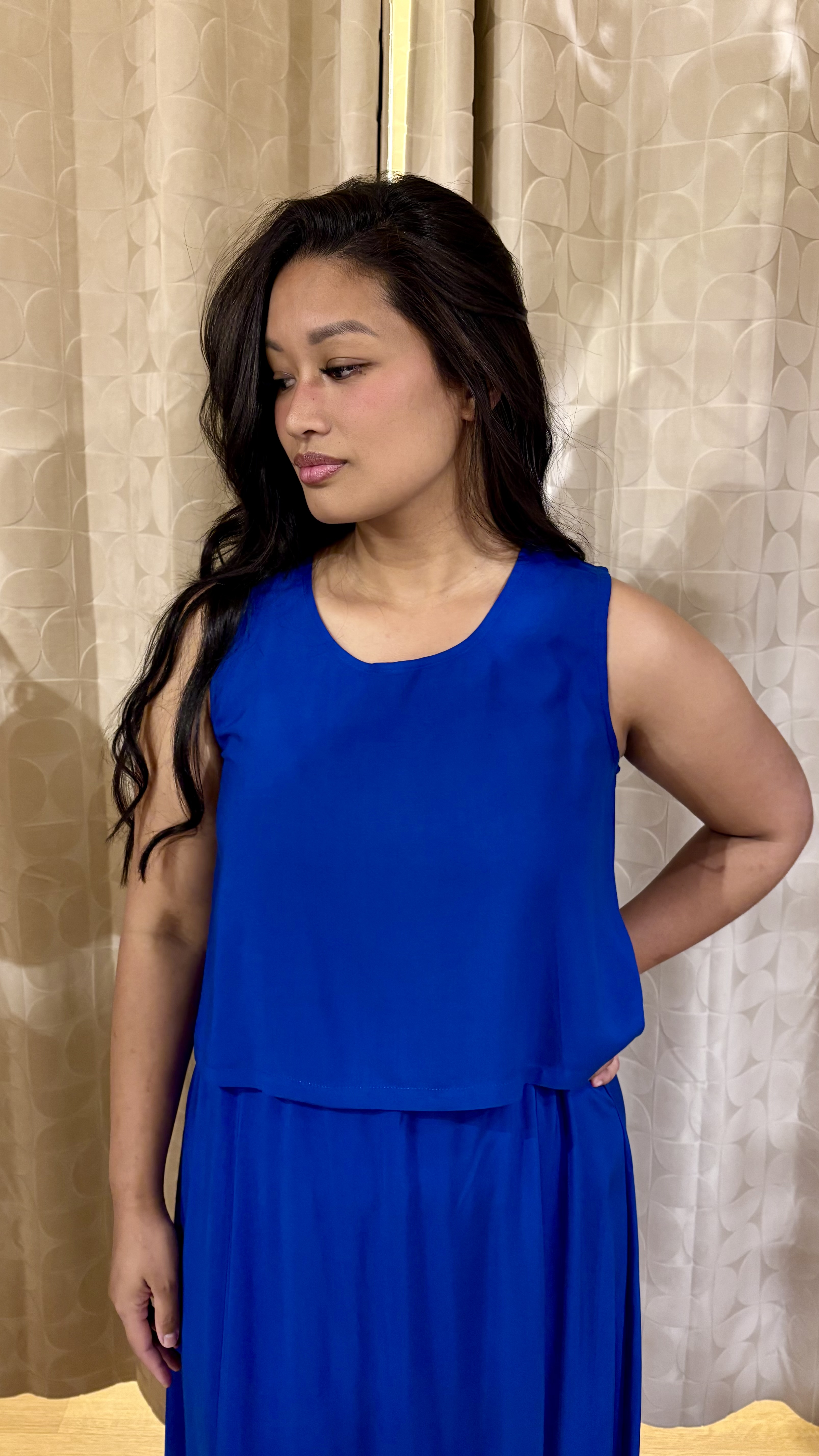 crop top in bamboo blu mediterraneo