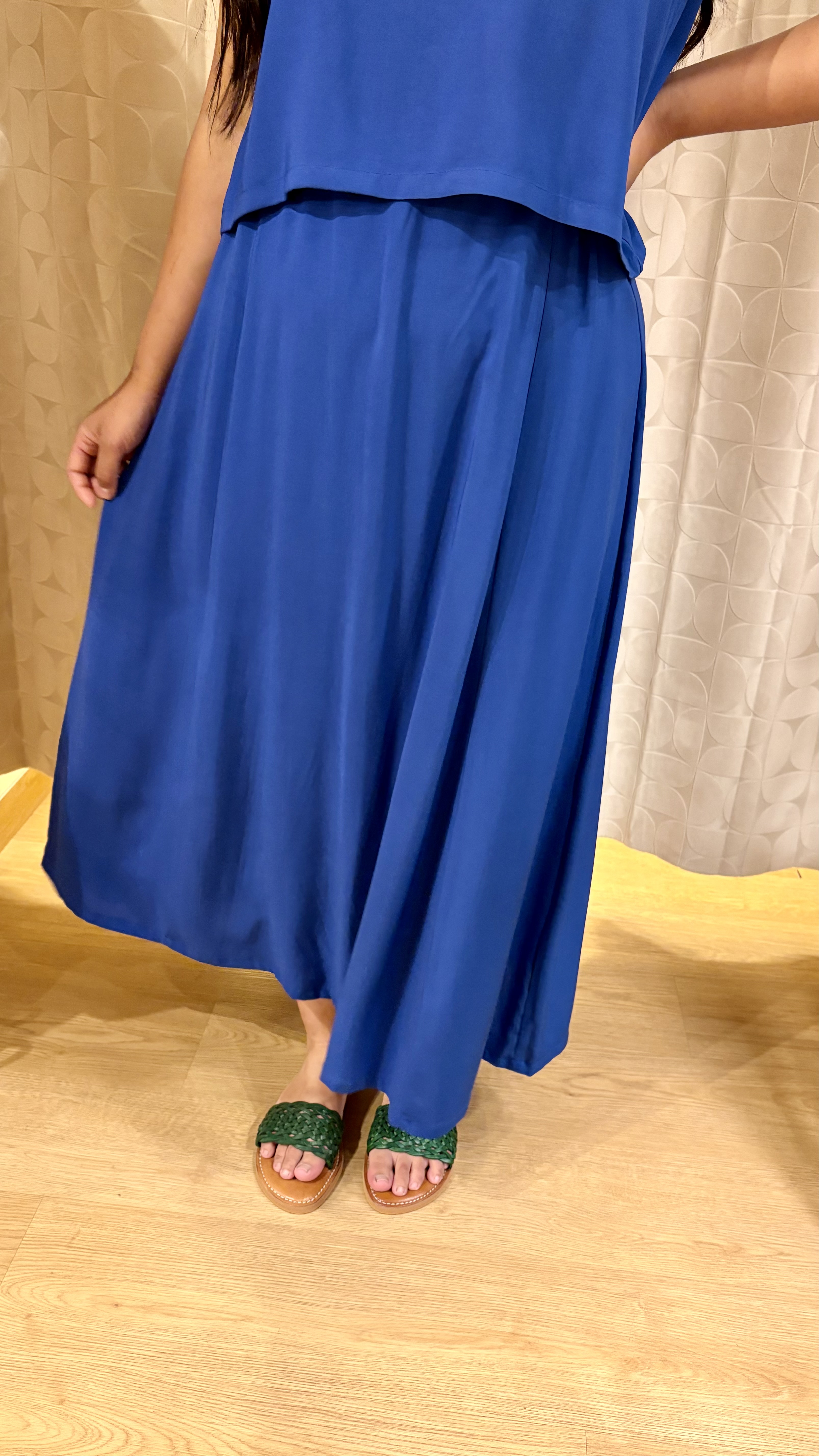 gonna fiore in bamboo blu mediterraneo - immagine 2