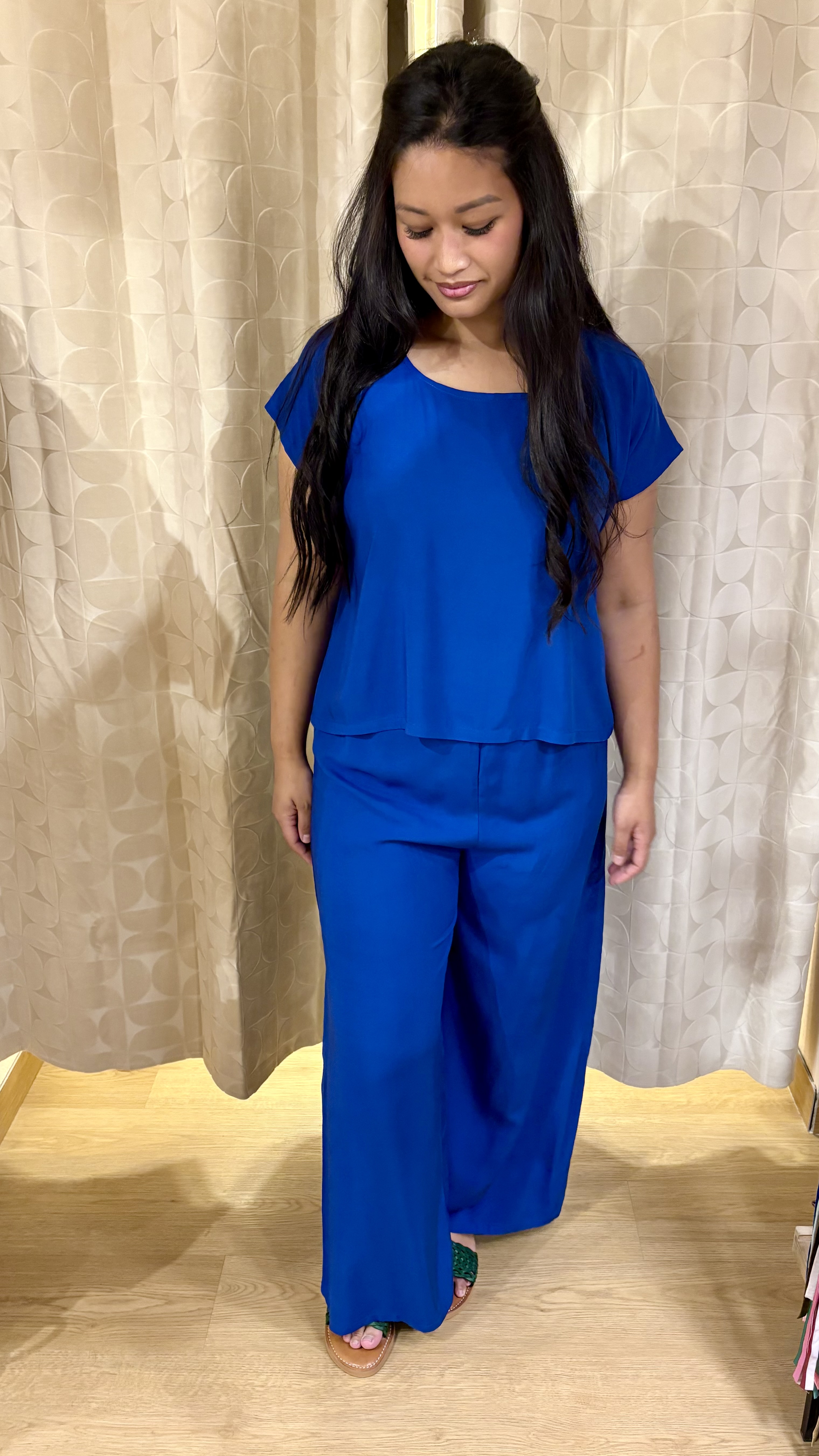 maglia crop in bamboo blu mediterraneo - immagine 3