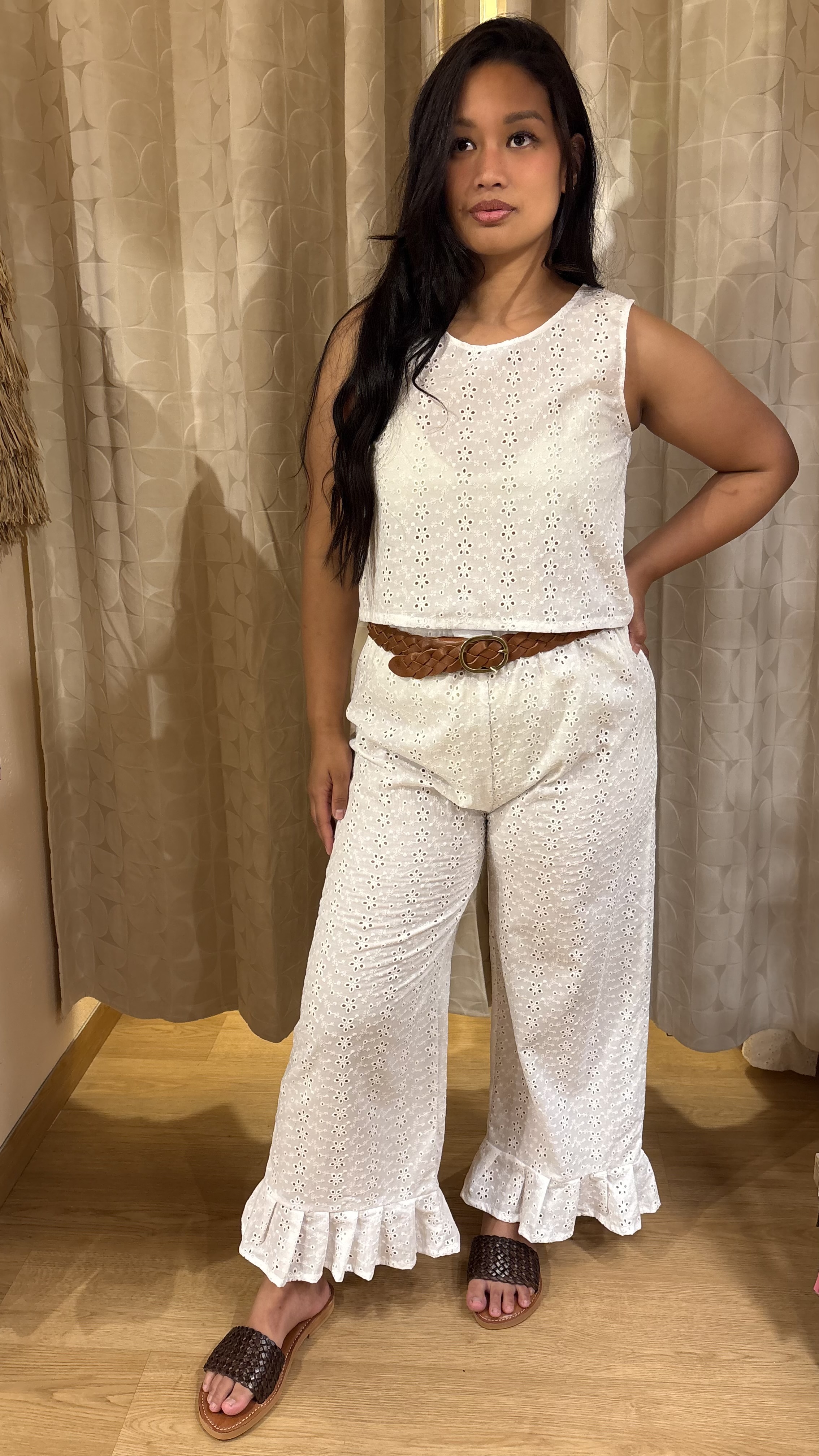 crop top in cotone sangallo bianco - immagine 4