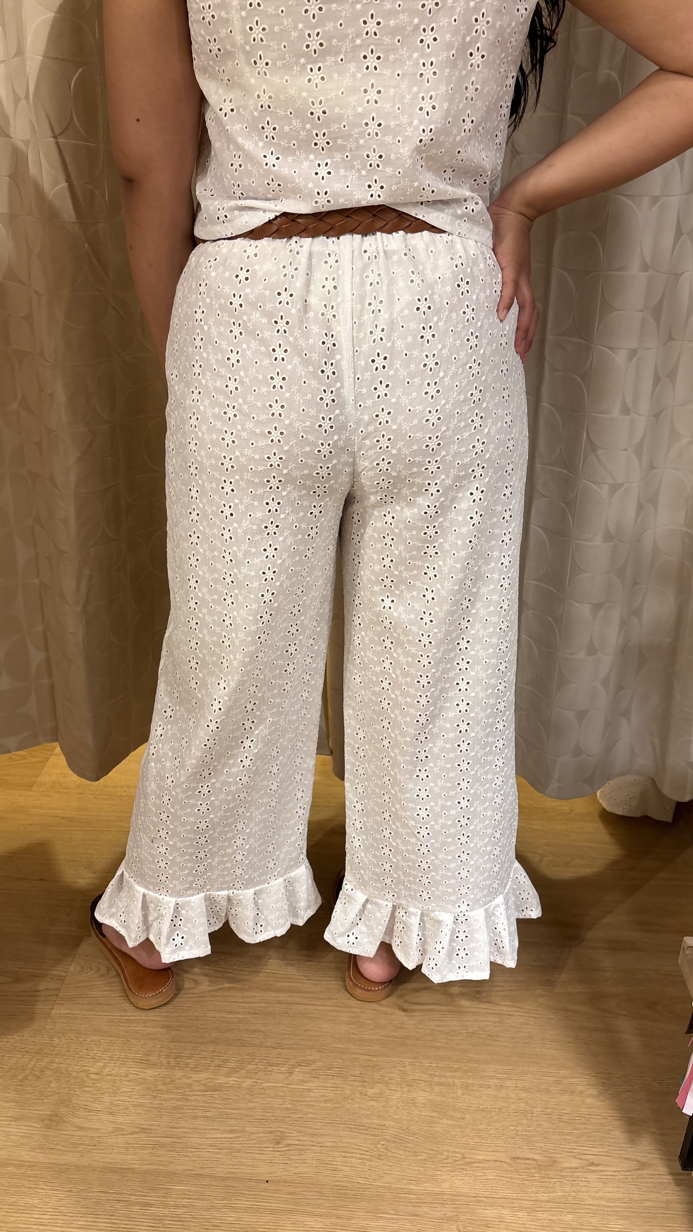 pantalone in cotone sangallo bianco - immagine 4