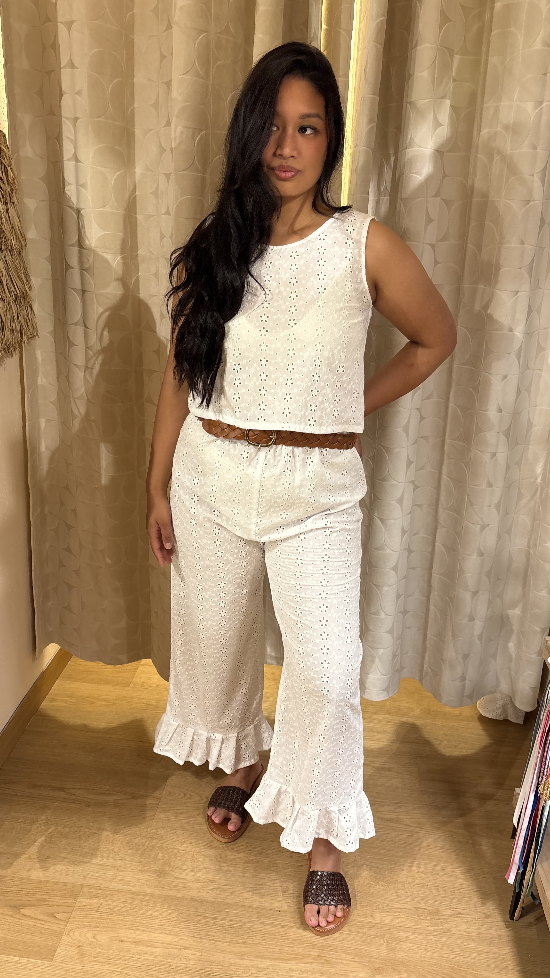 crop top in cotone sangallo bianco - immagine 3